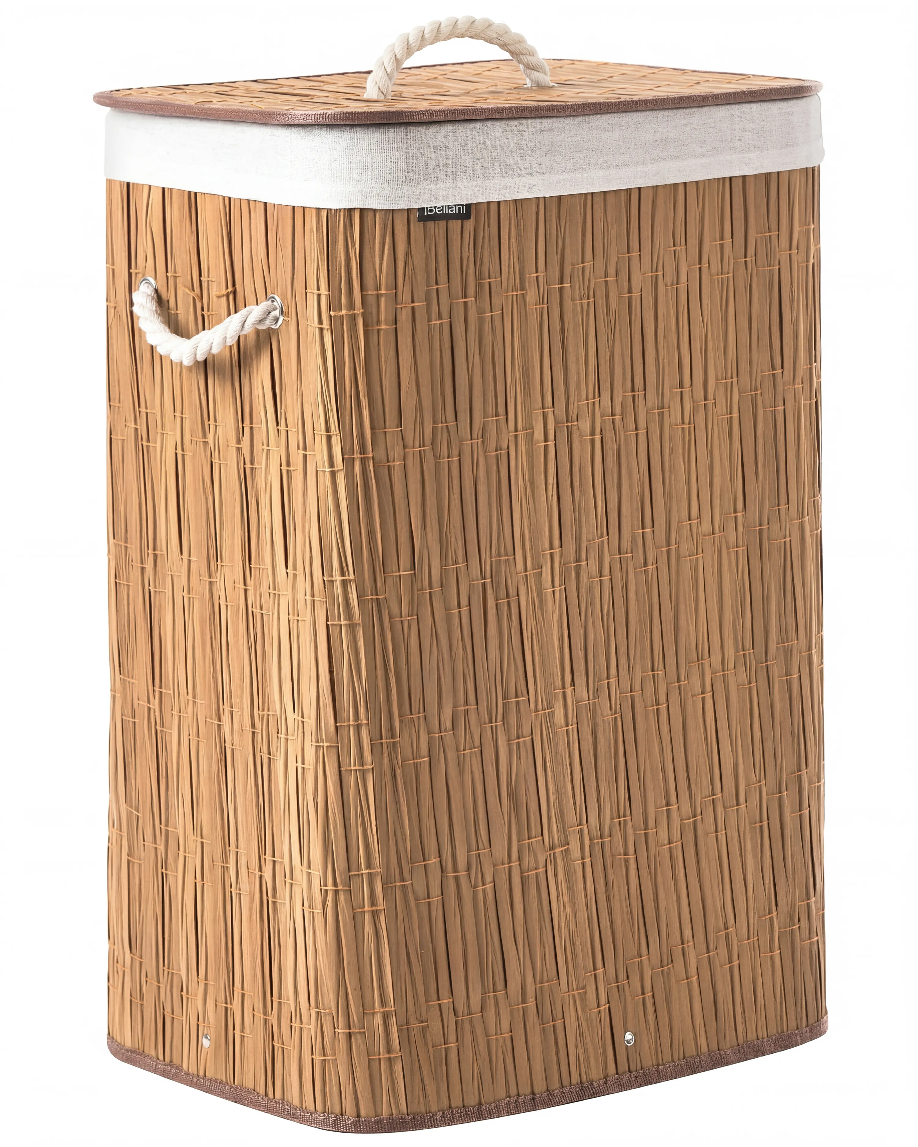 Laundry Basket with Lid TRANCURA Fabric Brown 72 L