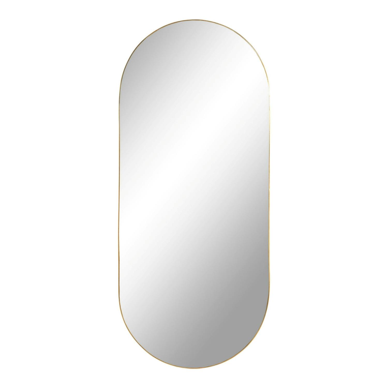 Miroir ovale avec cadre effet laiton 80 cm CODY