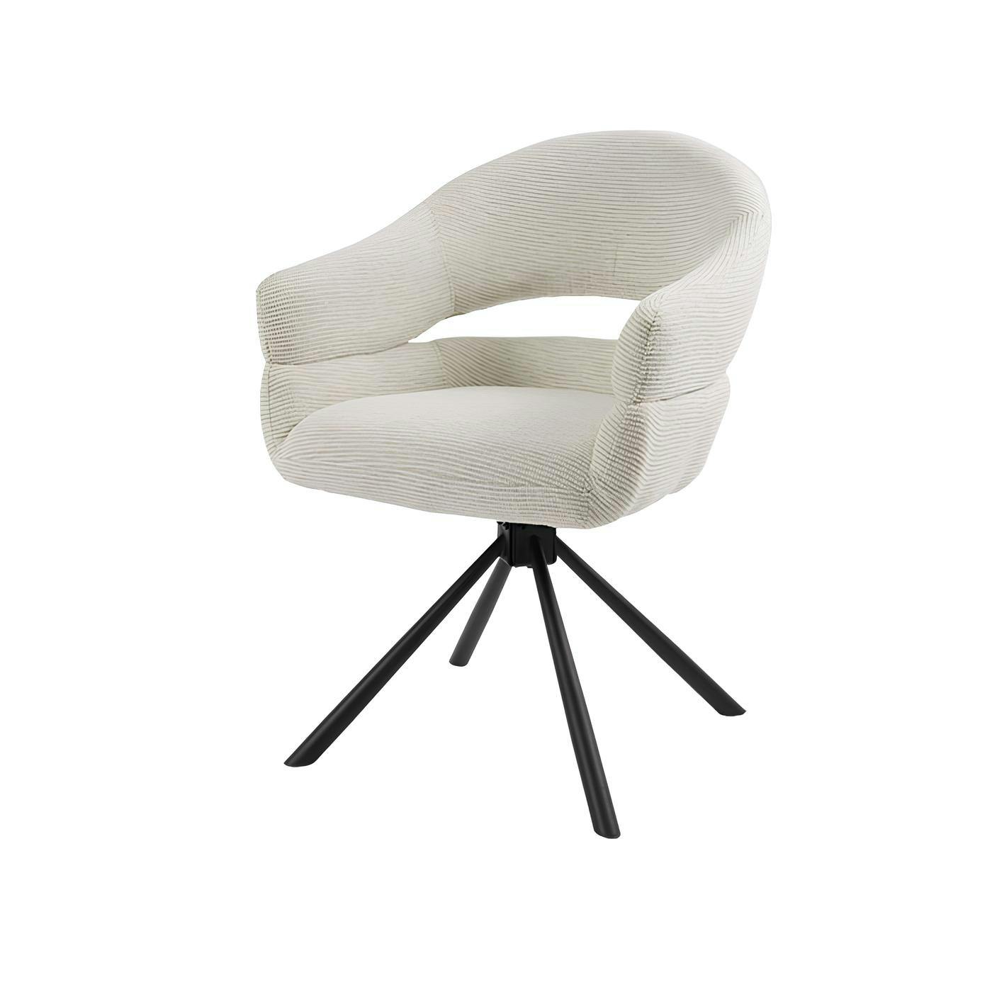 Fauteuil de table pivotant crème à dos ouvert (lot de 2) IENA