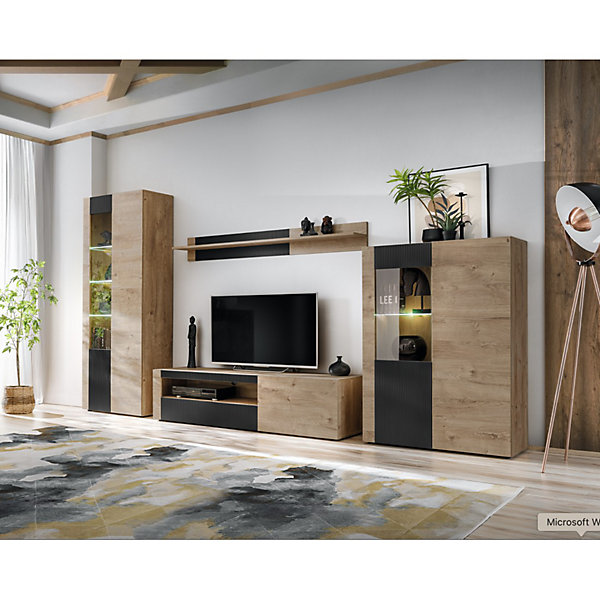 Etagère murale DOUMChene clair et noirL160 x H20 x P23 cm