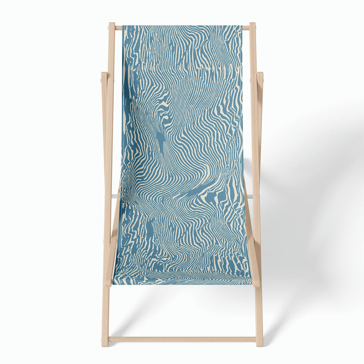 - Transat pliant graphique bois de hêtre bleu