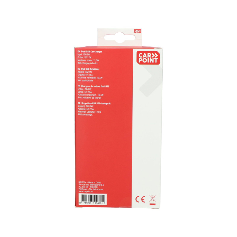 Chargeur de voiture double 2,5 A CARPOINT