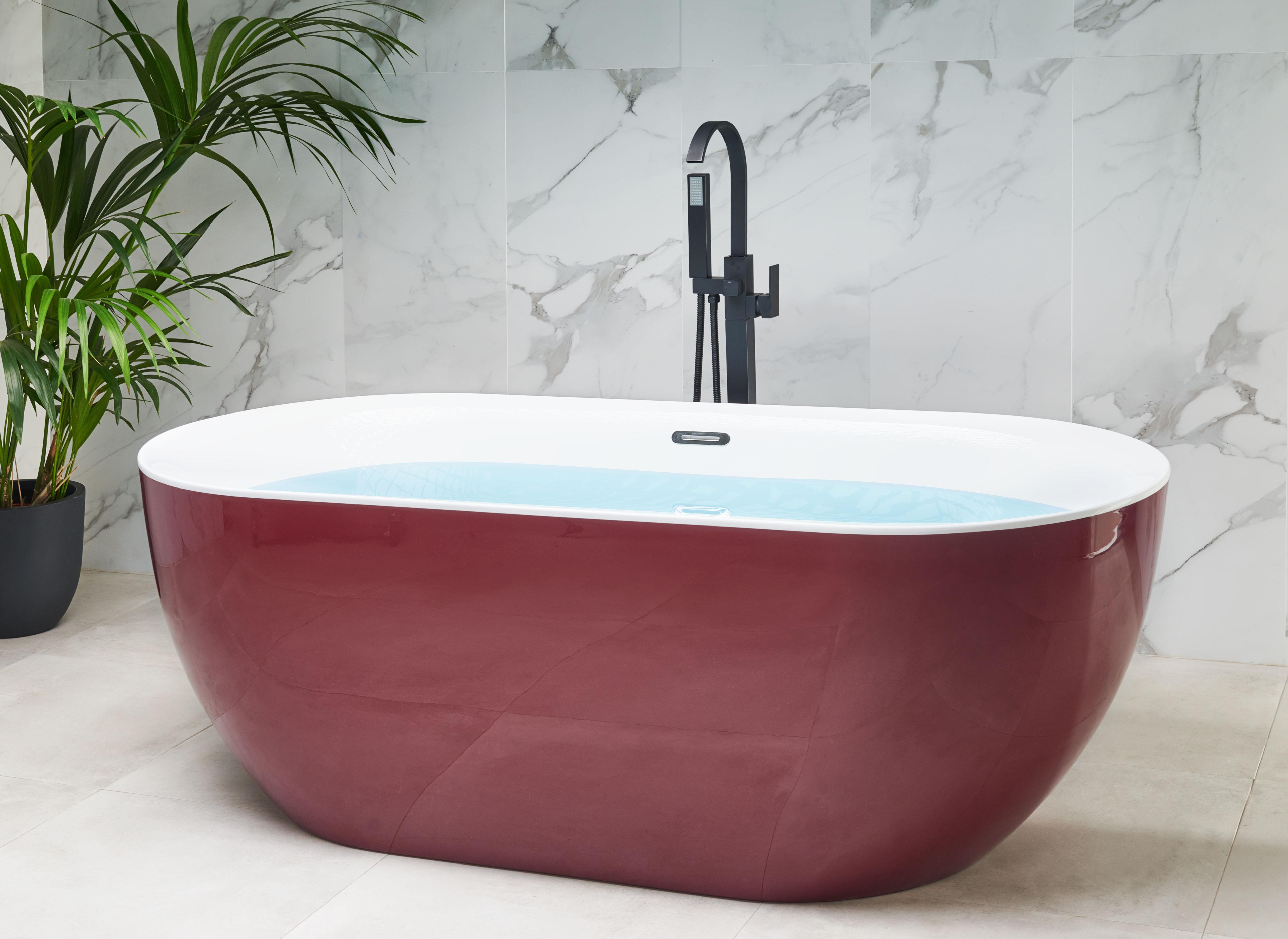 Freestanding Bathtub CARRERA 1700 x 800 mm Burgundy