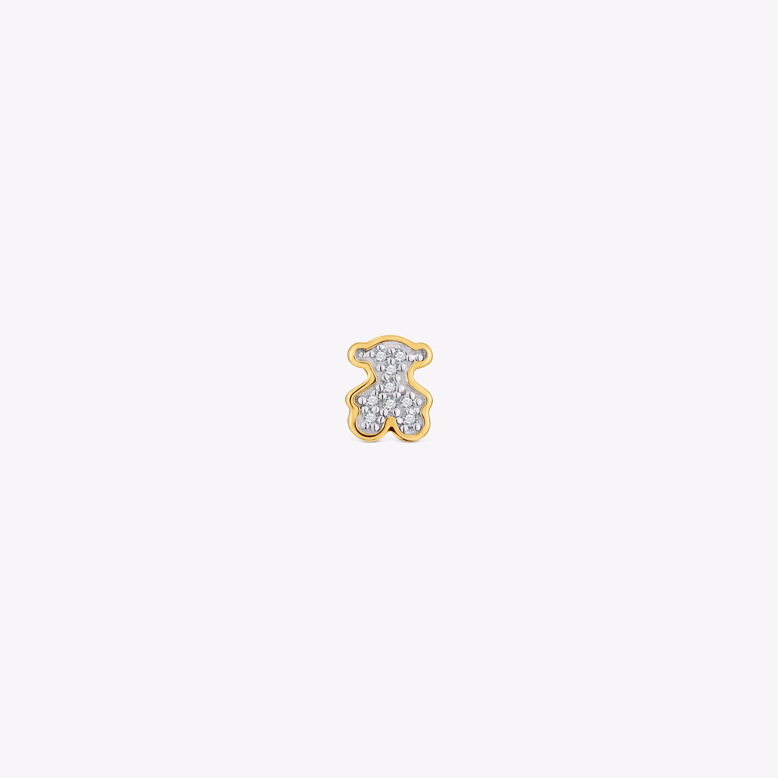Charm TOUS 1950 oso pequeño con baño de oro 18 kt sobre plata y diamantes