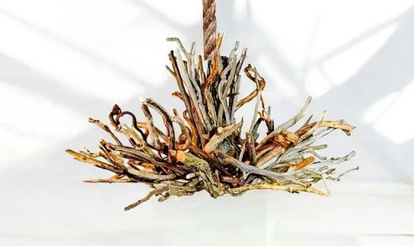 Rustic Wood Chandelier, Driftwood Light Fixture, Modern Farmhouse Chandelier, 28 Inch - 5 Lights