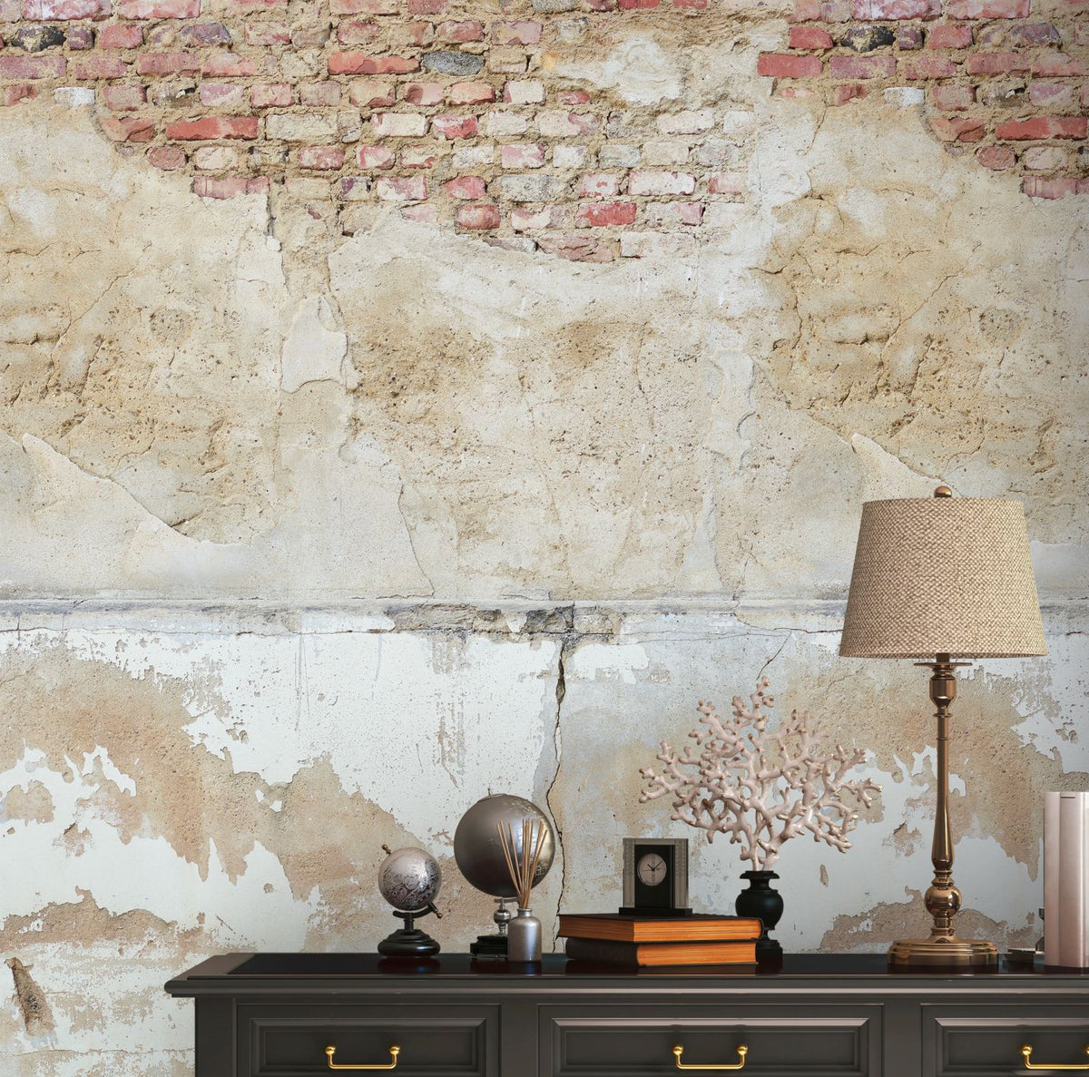 Livingwalls fotobehang steen beige, grijs en bruin - 159 x 280 cm - AS-392491