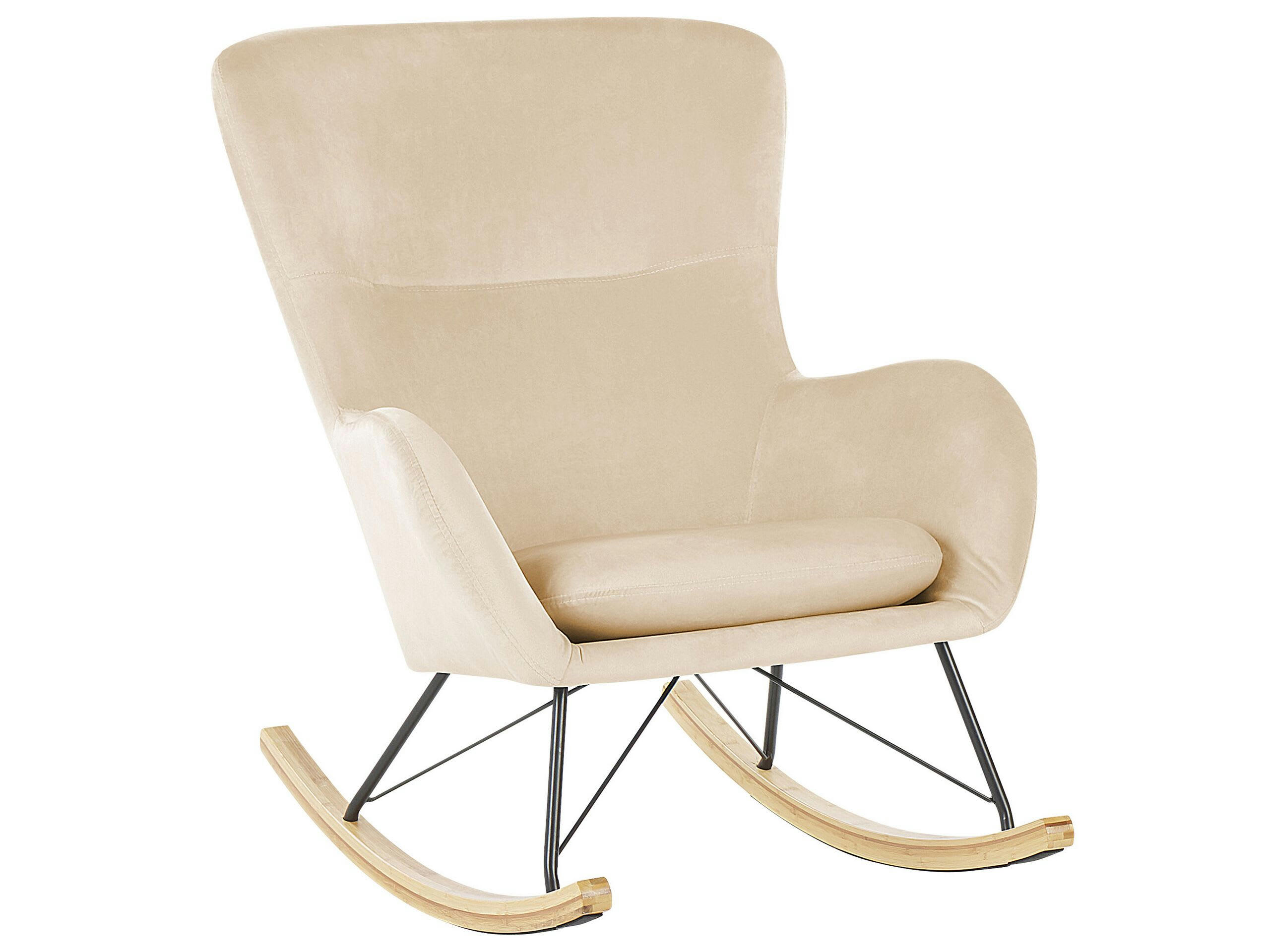 ELLAN - Chaise à bascule en velours beige
