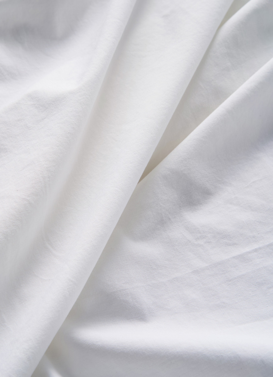 DRAP HOUSSE UNI EN COTON LAVÉ BIO BLANC