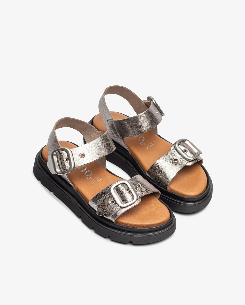 Sandalia plana YAMBRE-251 plateado