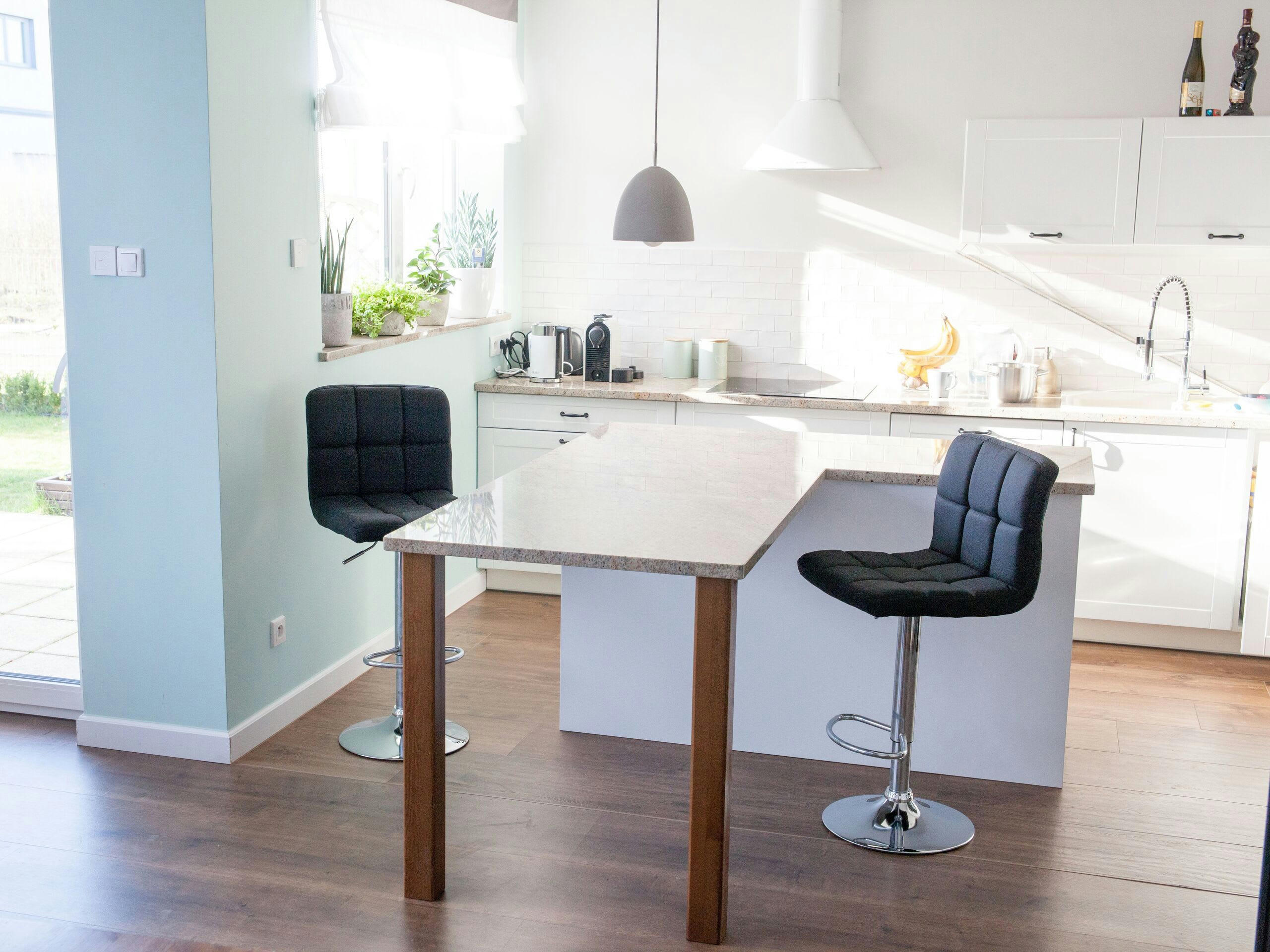 MARION - Lot de 2 chaises de bar réglables noires