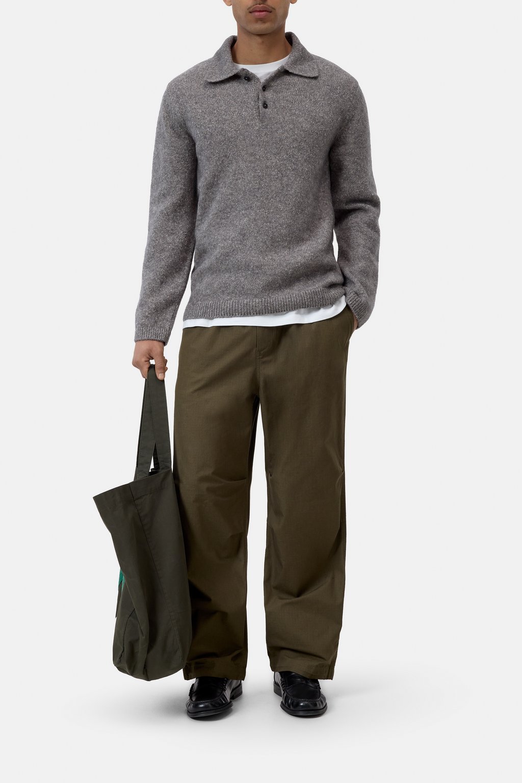 Polo-Pullover aus Baumwoll-Woll-Mix
