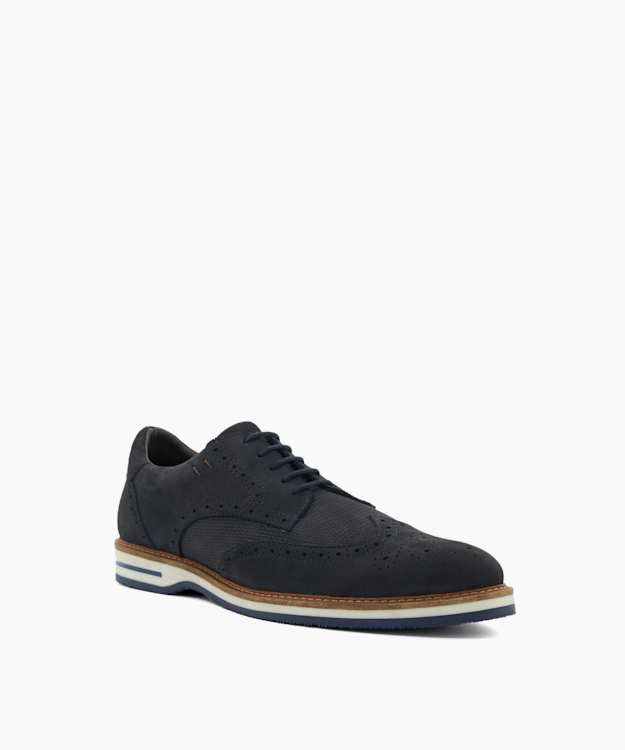 Barkings Navy - Nubuck Leather Lace-Up Shoes