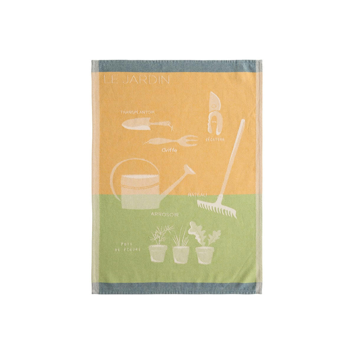 LE JARDIN - Torchon imprimé en jacquard de coton multicolore 50x75