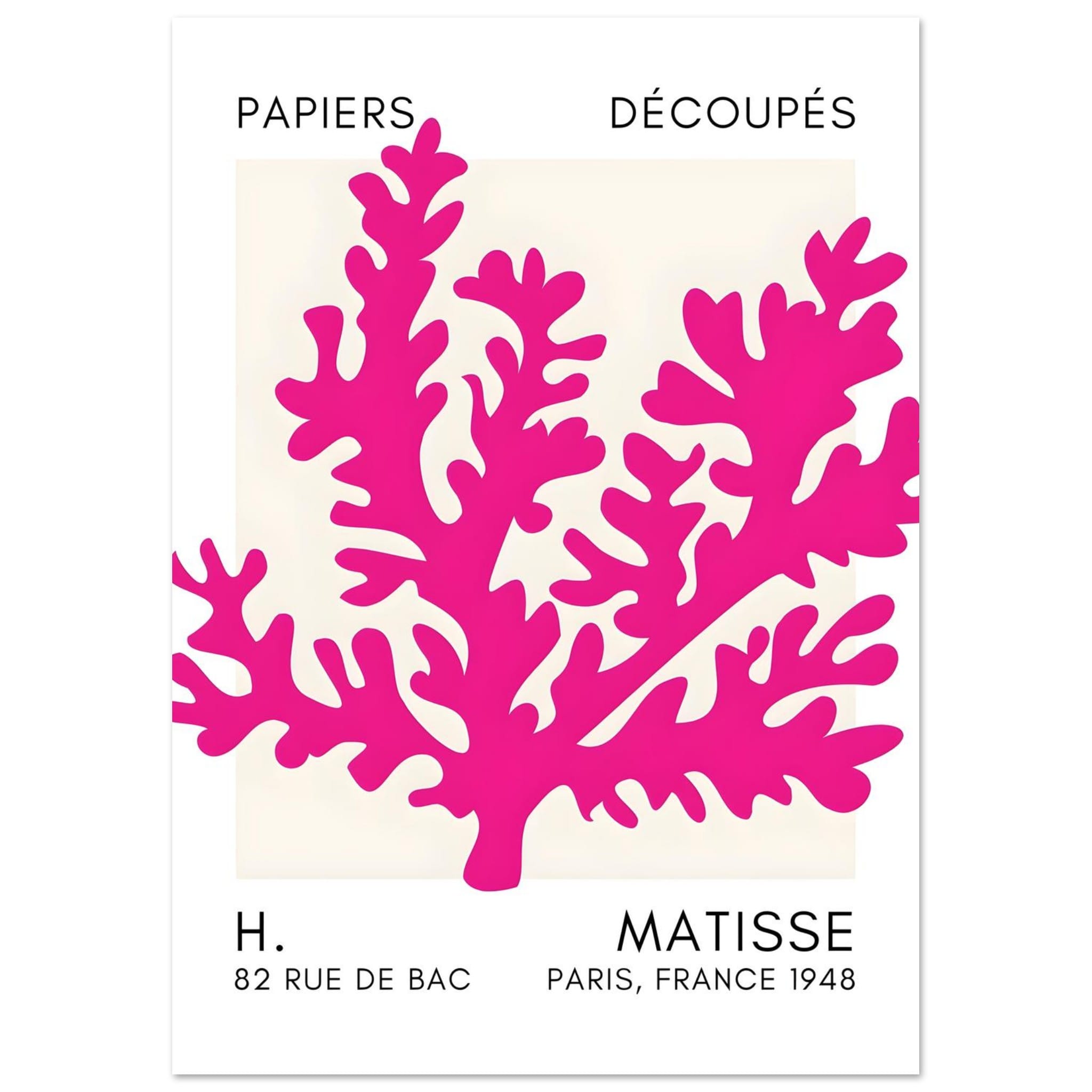 Artfulprints Poster Matisse – Aqua bloom pink  - A4 21x29.7 cm - Roze