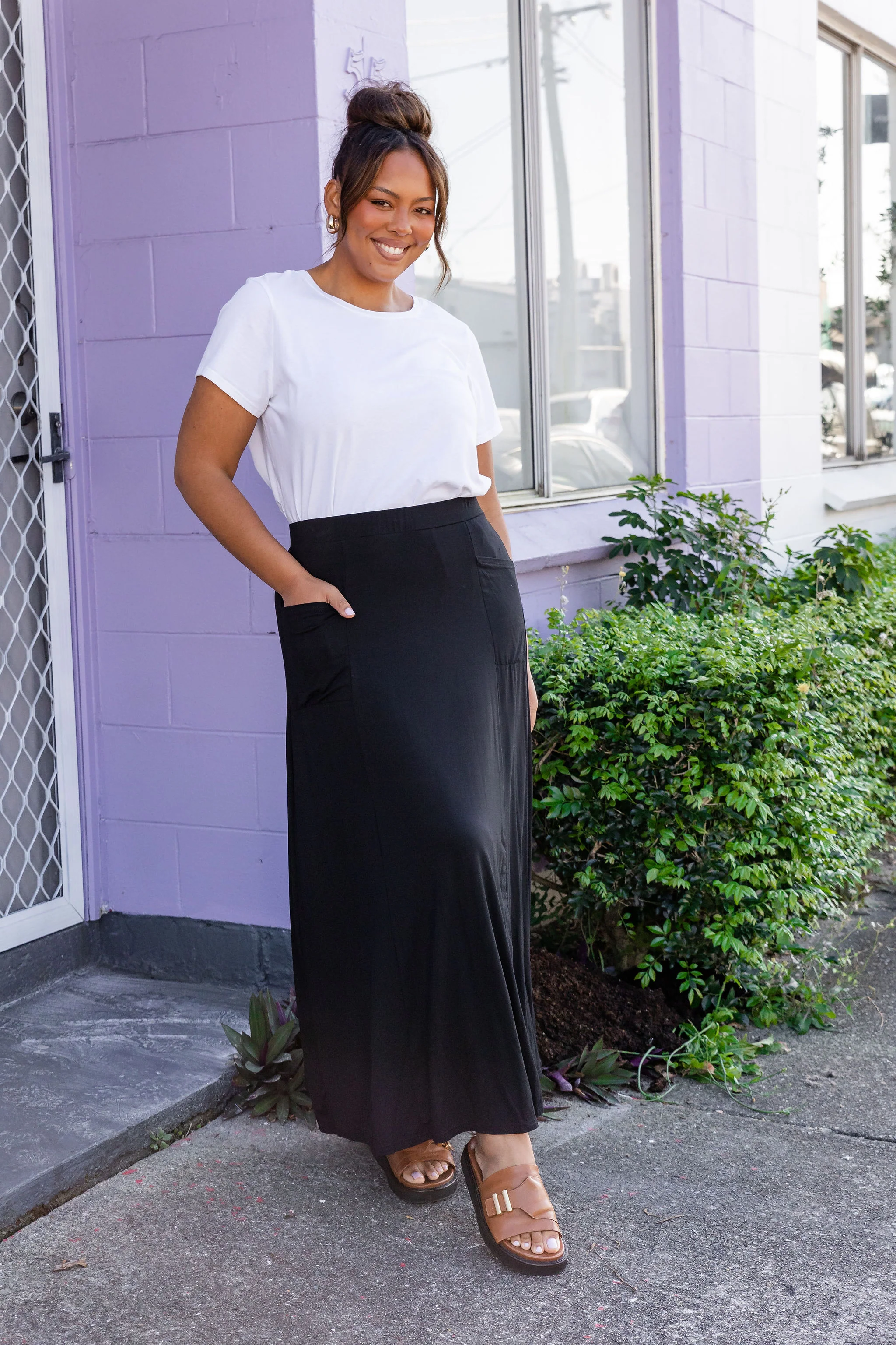Olivia Maxi Skirt in Black