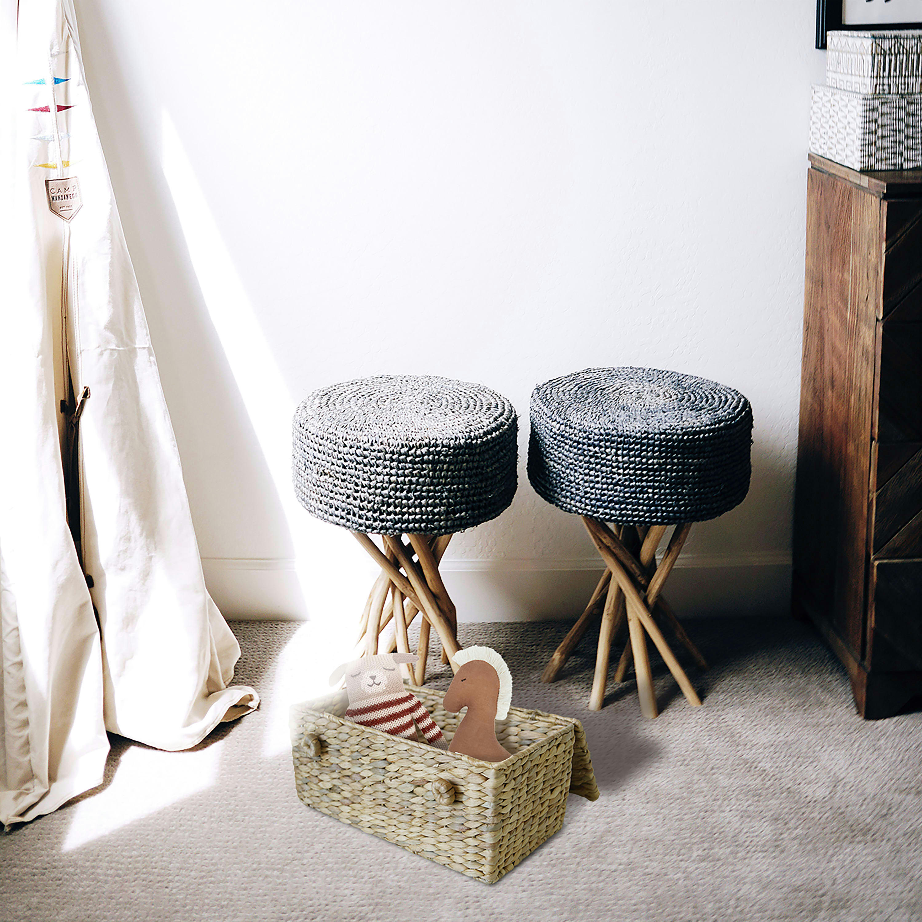 - Boîte de rangement en jonc de mer 32x17x15cm