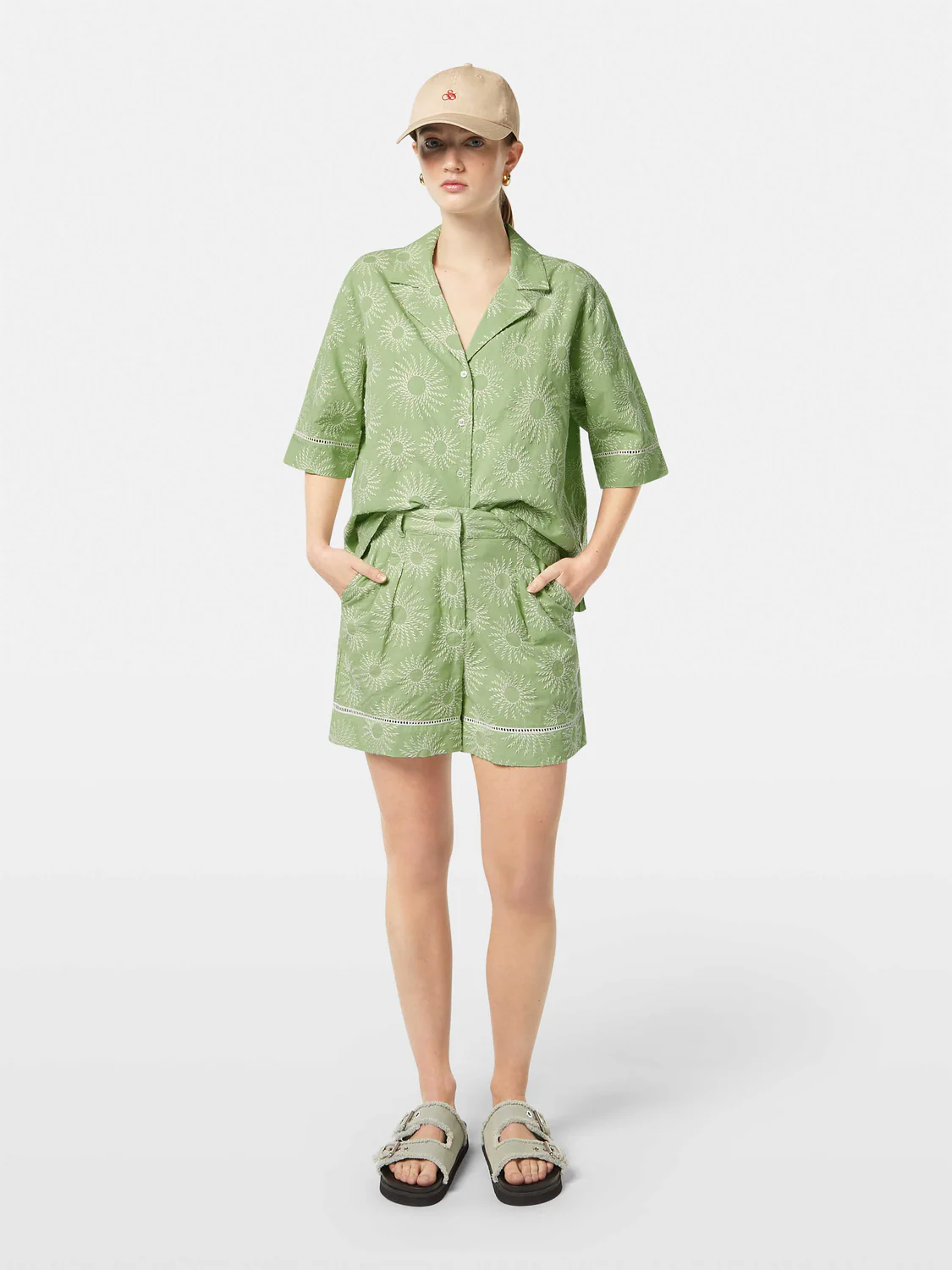 High-Rise Broderie Shorts