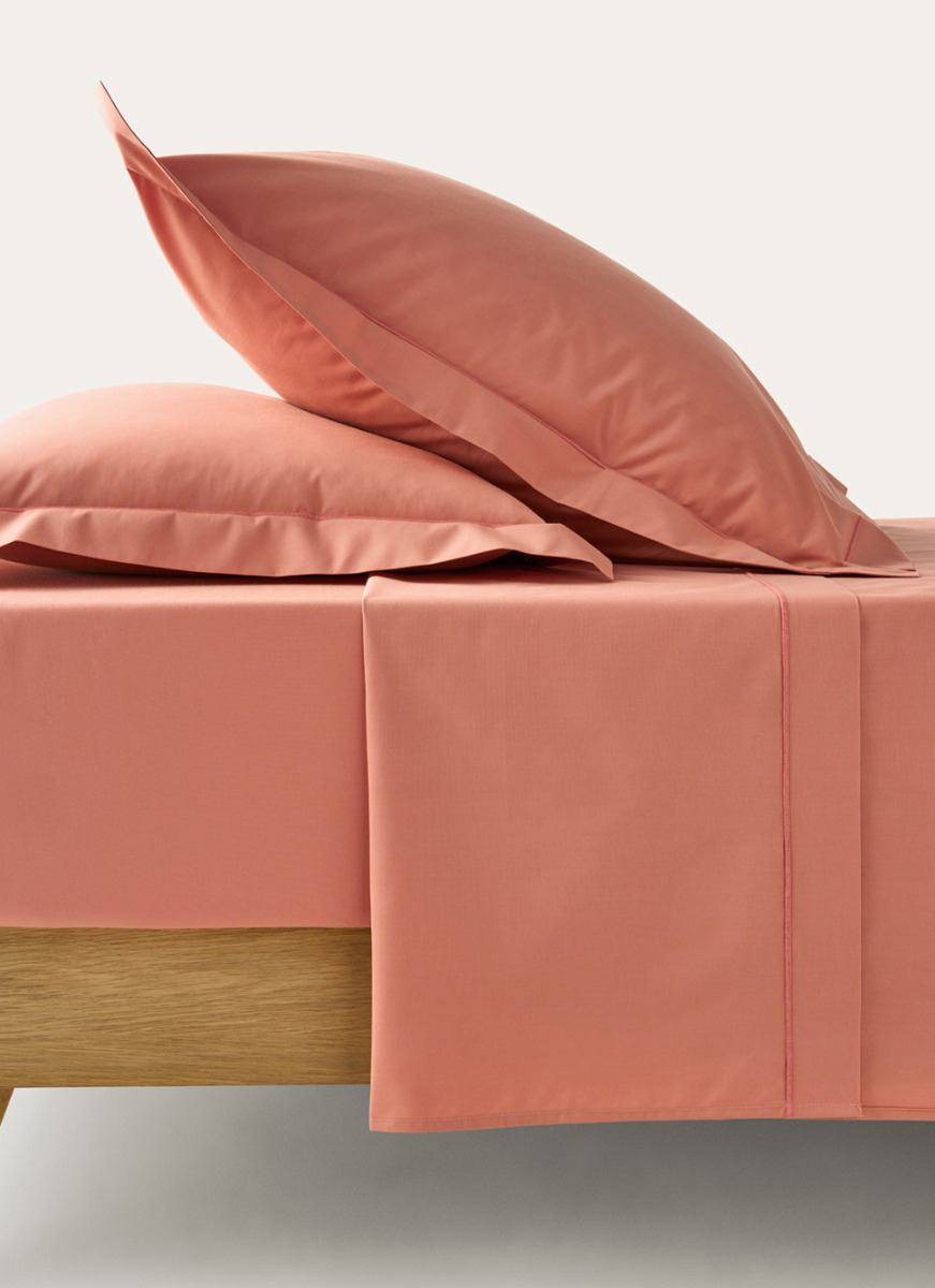 DRAP PLAT UNI EN PERCALE DE COTON BLEU MINÉRAL