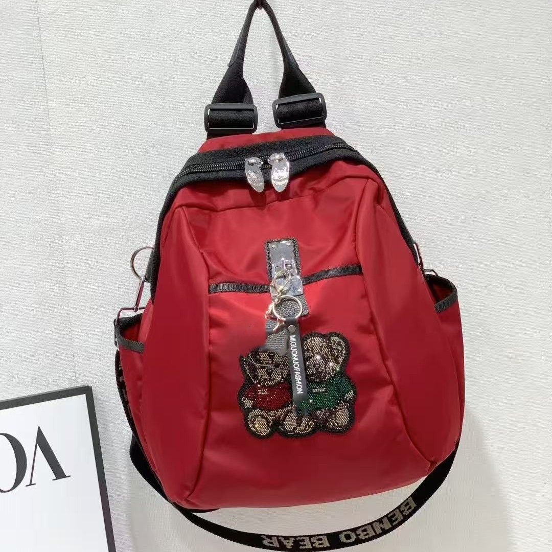 PEACH ACCESSORIES Fashion Backpack with Crystals Teddy Bears