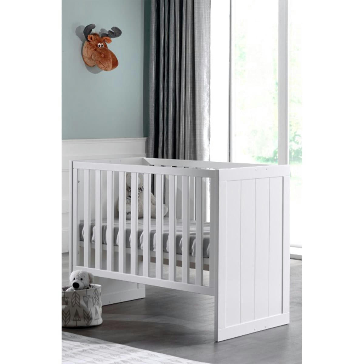 ERIK - Lit bébé 60x120 sommier inclus blanc