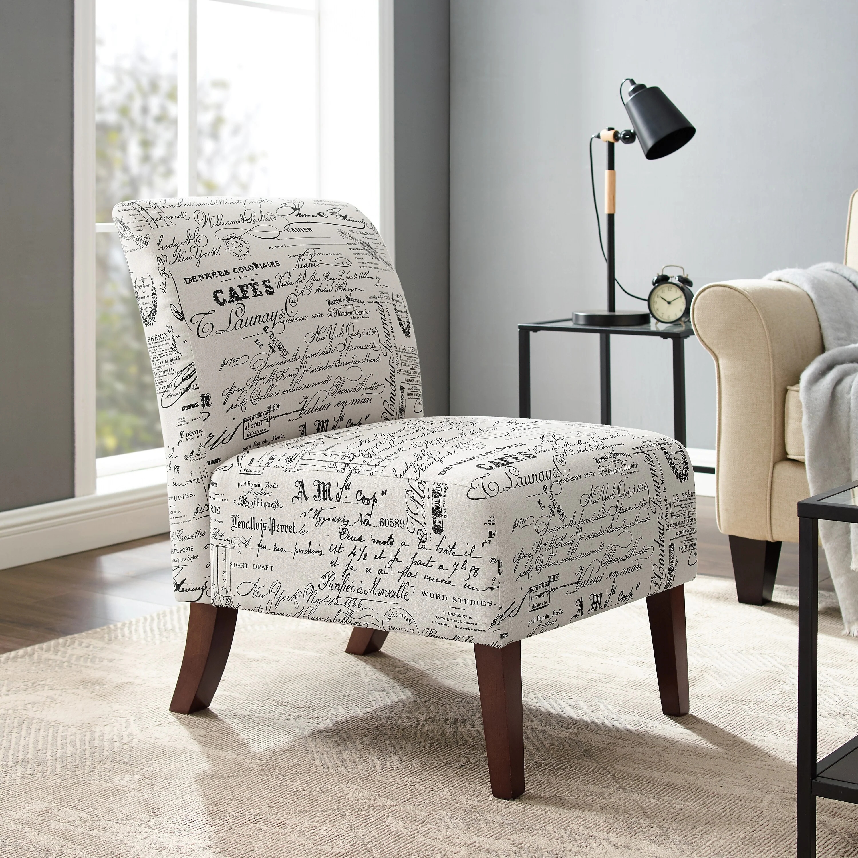 Porch & Den Bonner Written Text Print Accent Chair
