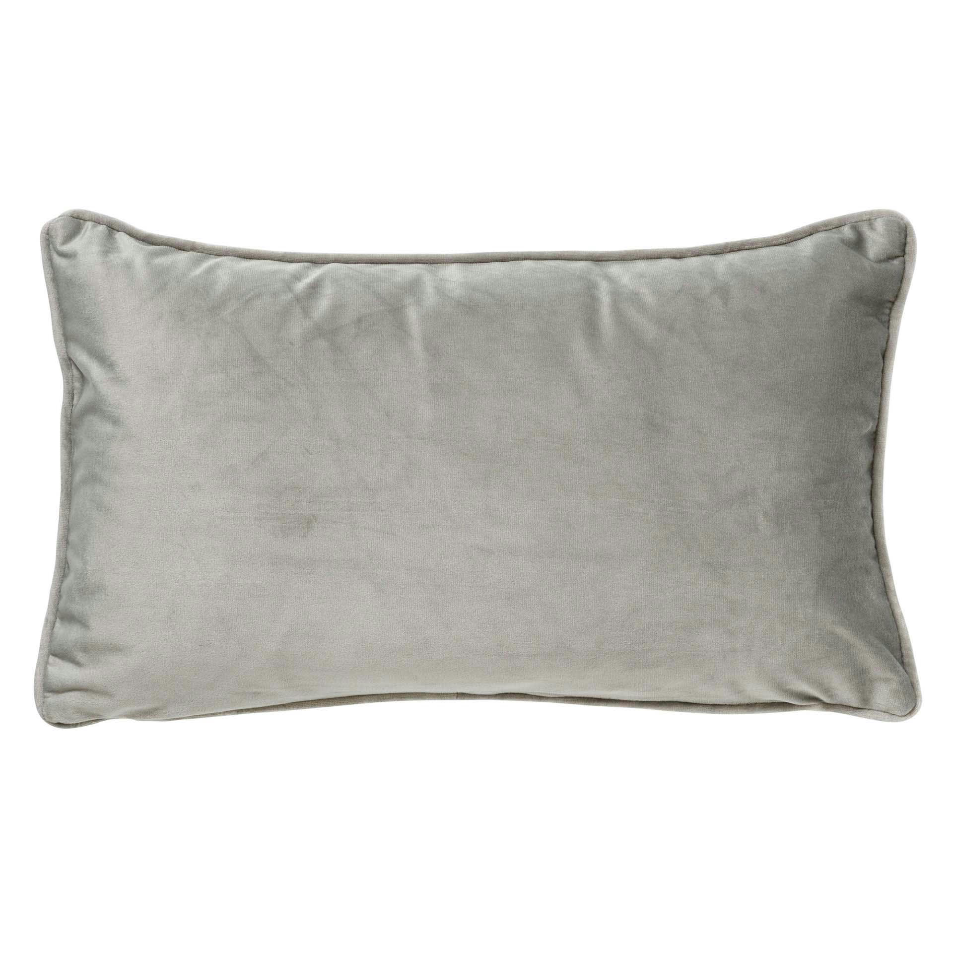 - Coussin - gris en velours 40x60 cm uni