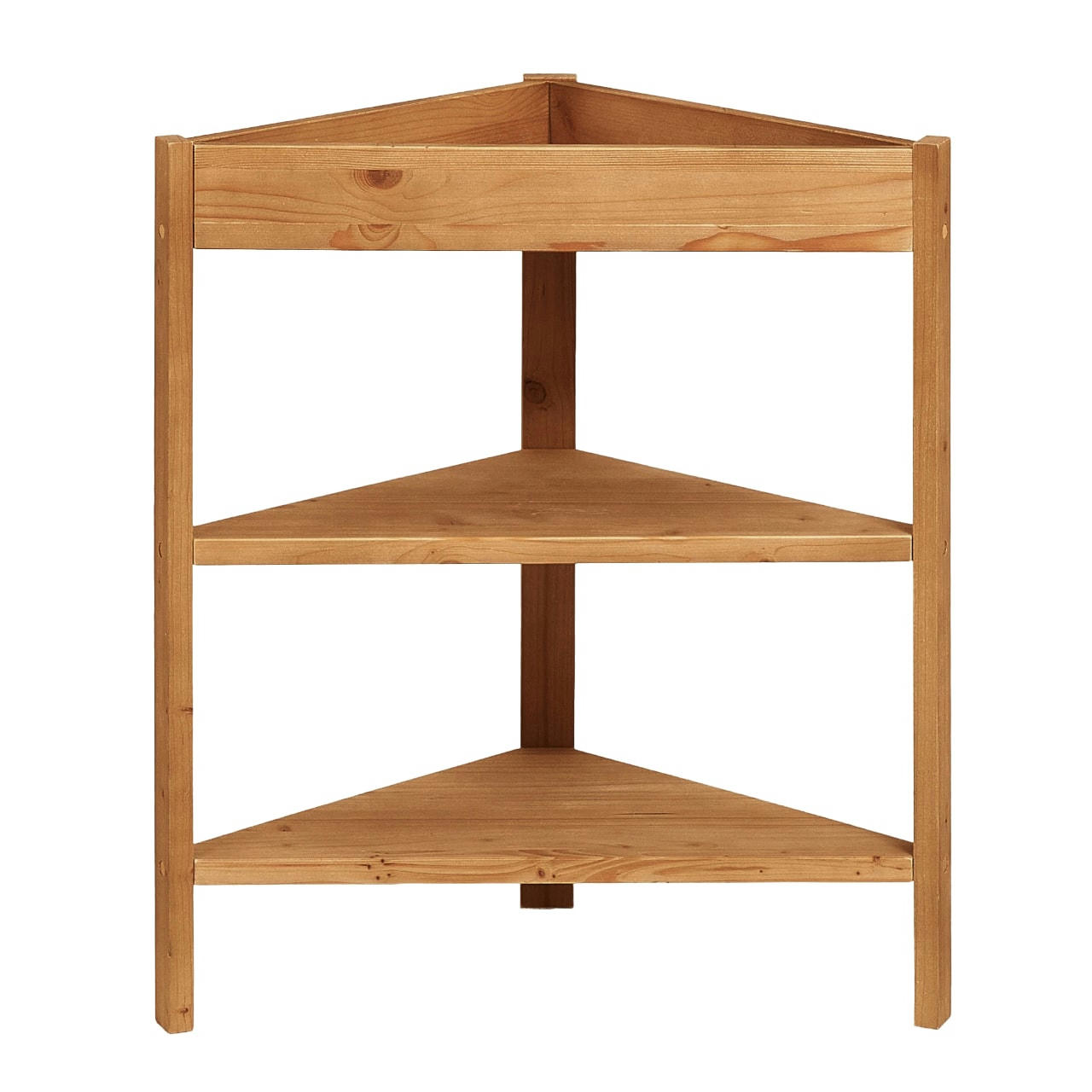 MAURO - Etagère d'angle en bois de couleur marron clair