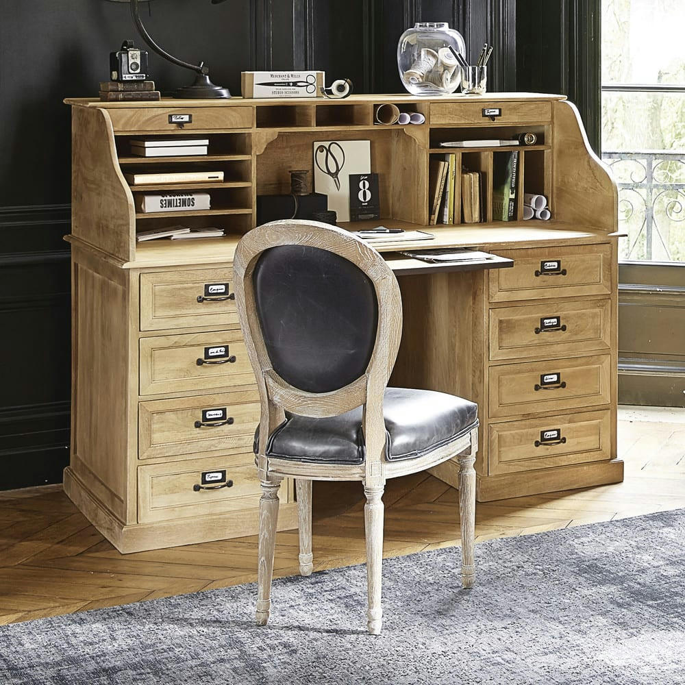 Naturaliste - Bureau secrétaire en manguier massif