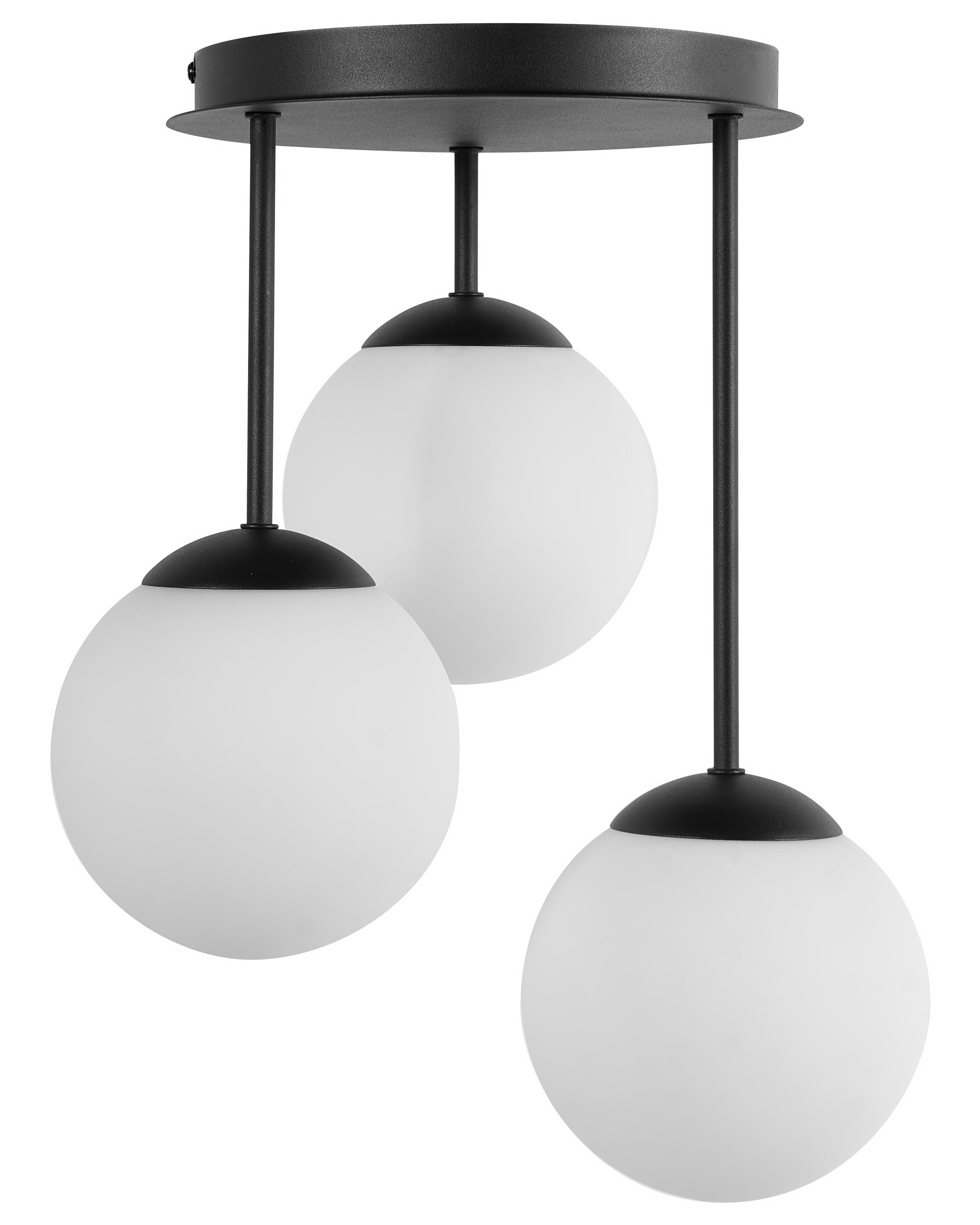 5 Light Pendant Lamp RIANA Glass Black