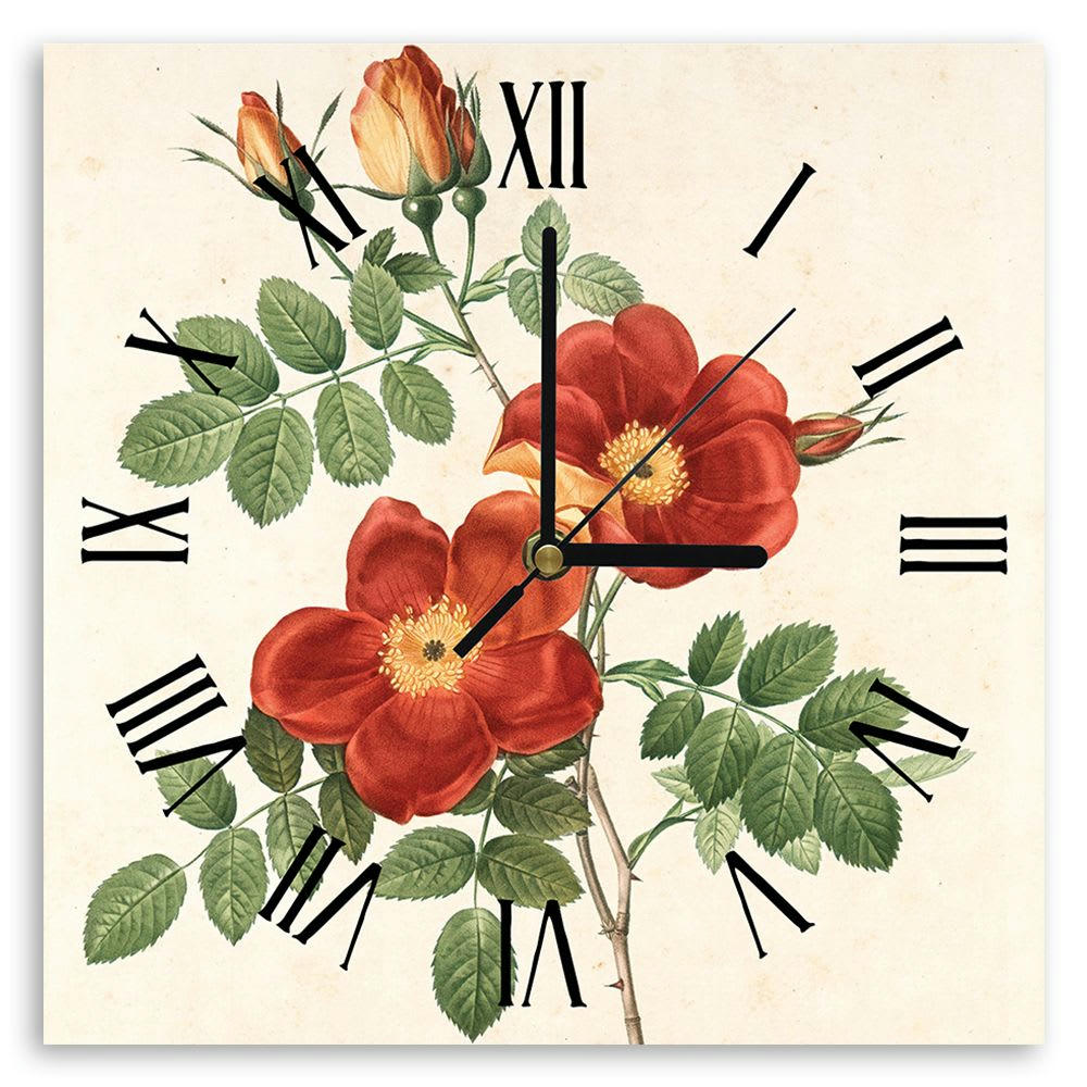 - Horloge murale rose balsamine 30x30cm