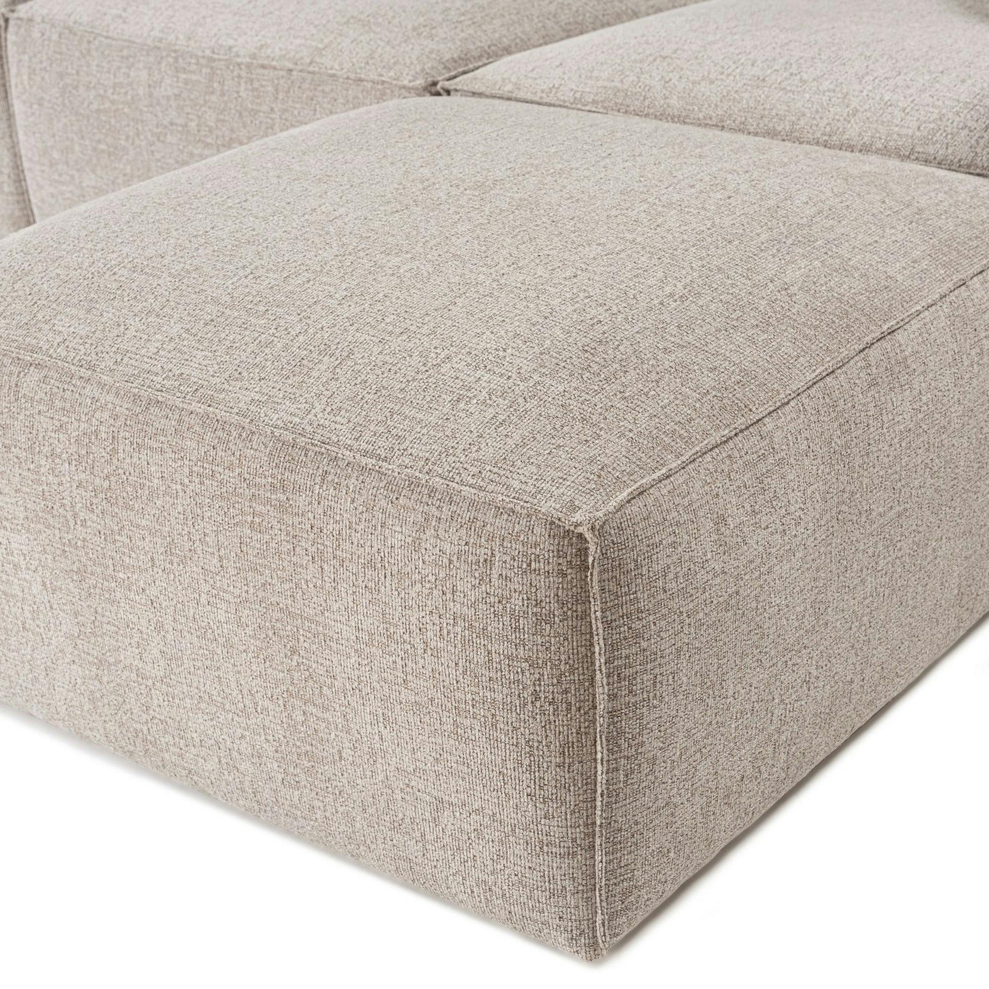 Canapé d'angle modulable taupe - tissu lin OSTUNI