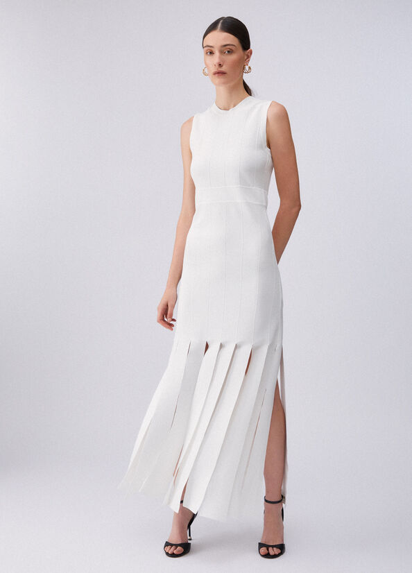 Abito in maglia con frange