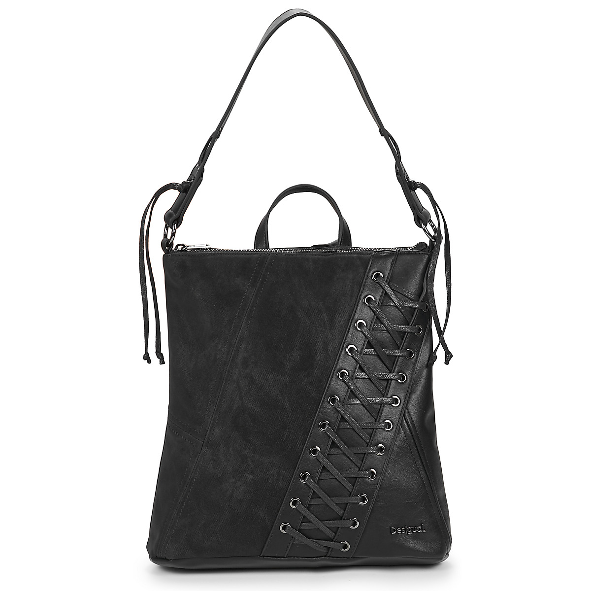 Desigual - BACKPACK BLACK PATCH TANGO  PRETORIA MINI - Black