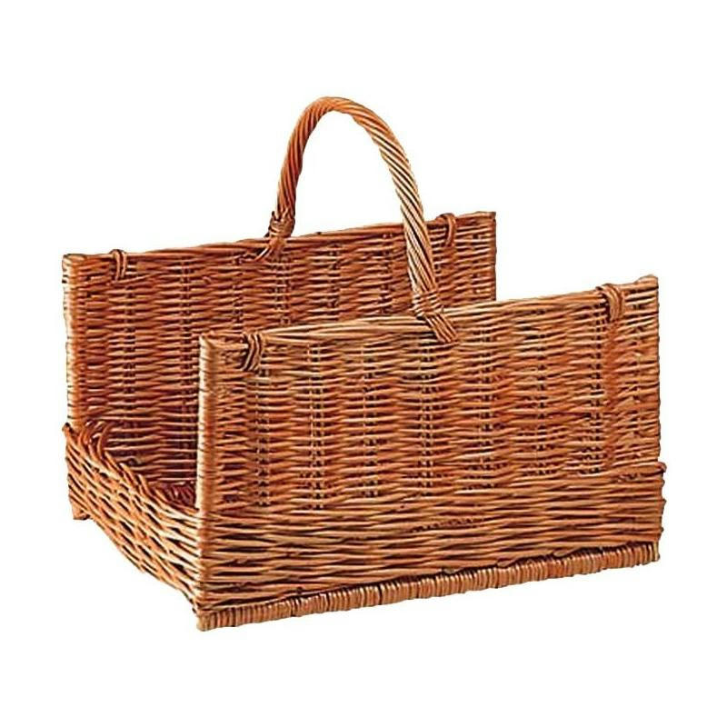 - Panier à bûches en osier buff grand modèle