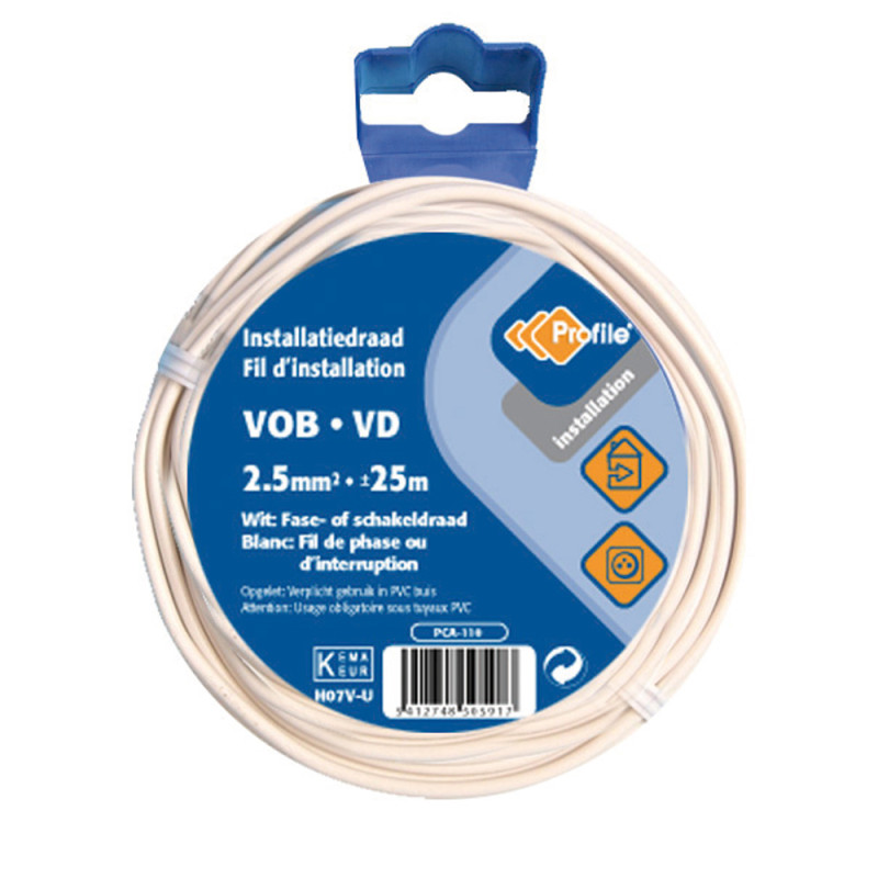 Câble VOB 2.5 mm² blanc 25 m PROFILE