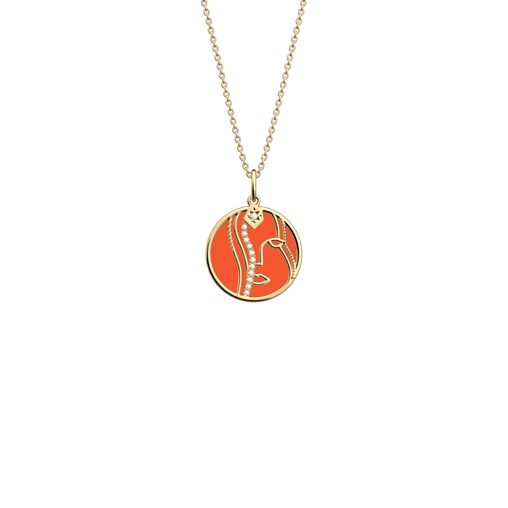 Collier Vierge, cuir réversible Cuivre / Mango