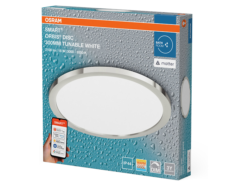 Plafon łazienkowy Smart Wifi Orbis LED ze ściemniaczem biały