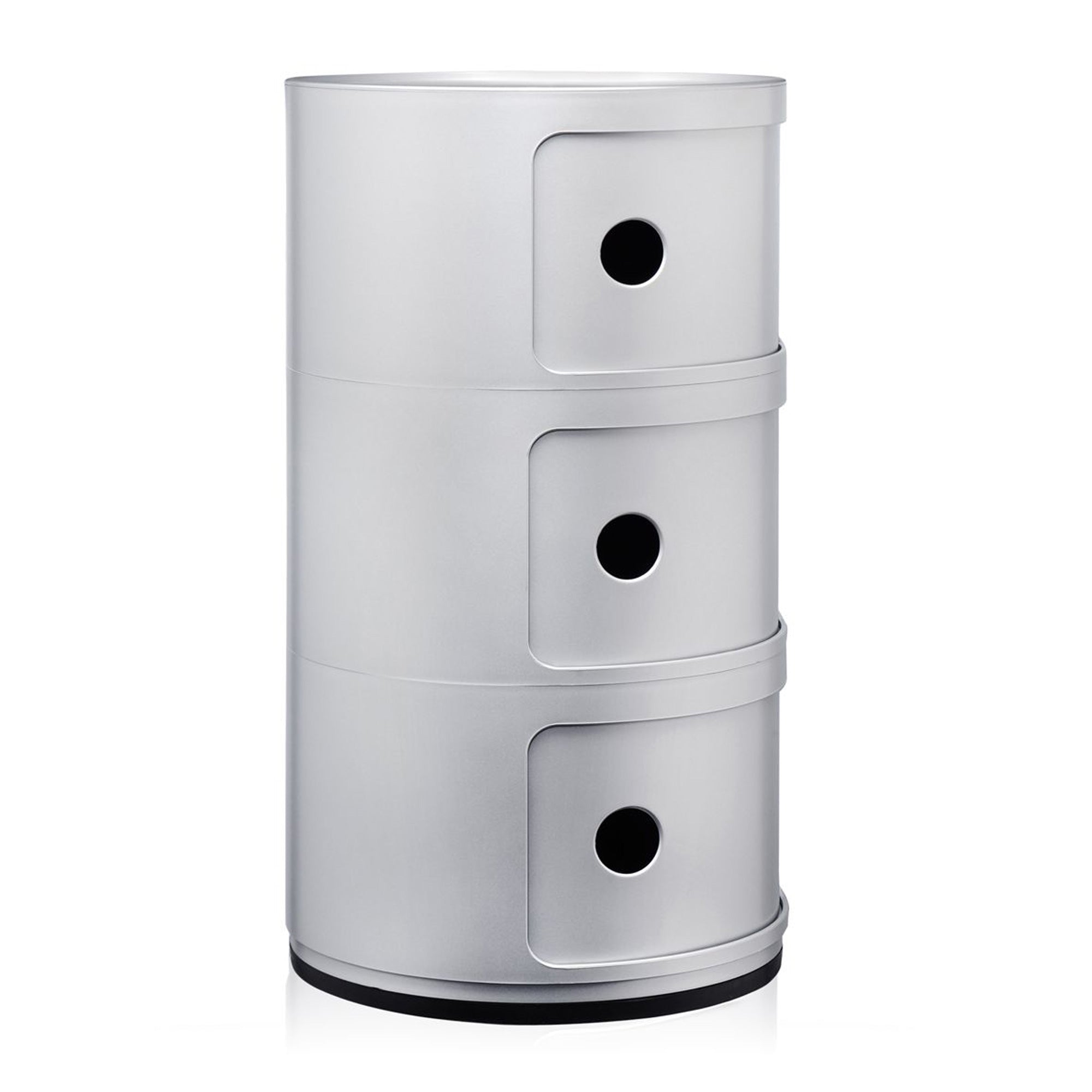 Kartell Componibili Kast Ø 32 cm - 3 Modules - Zilver