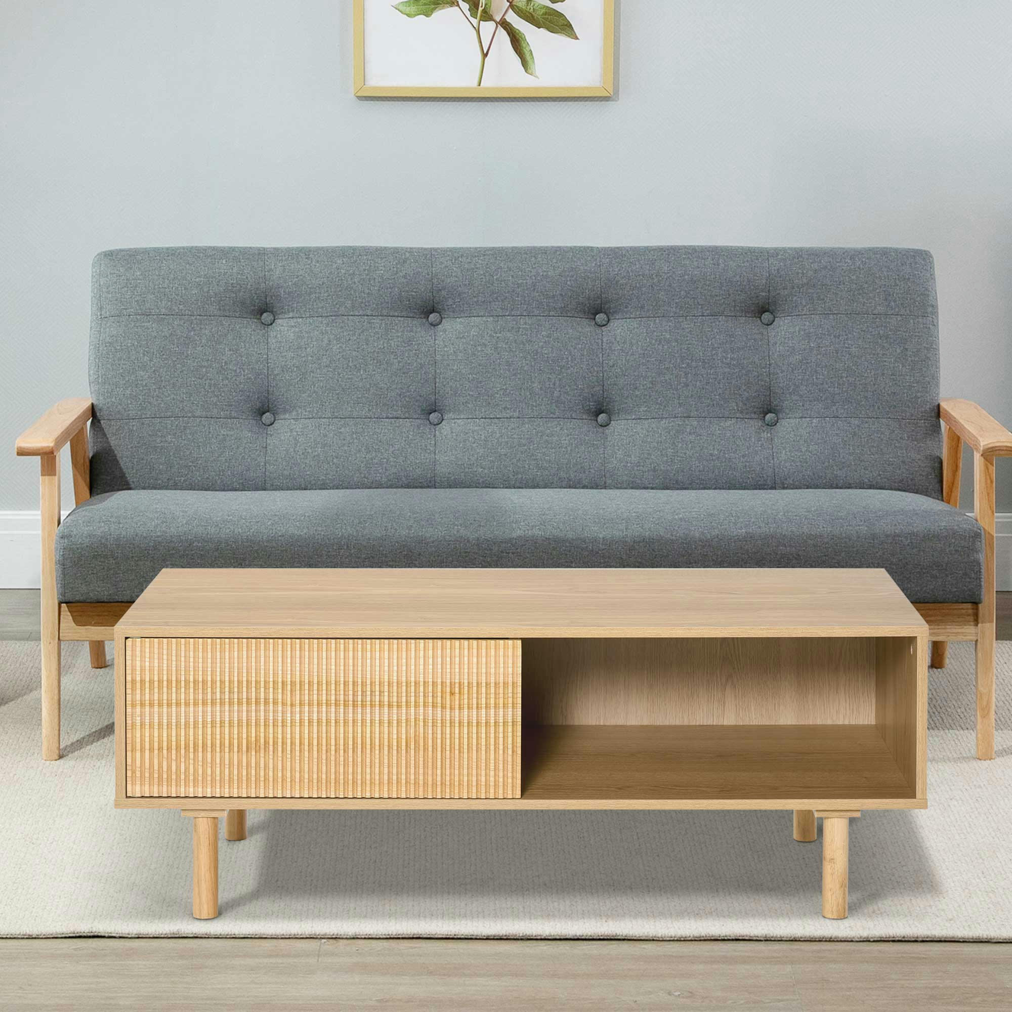 - Table basse design Urban Craft placard niche panneaux particules pin