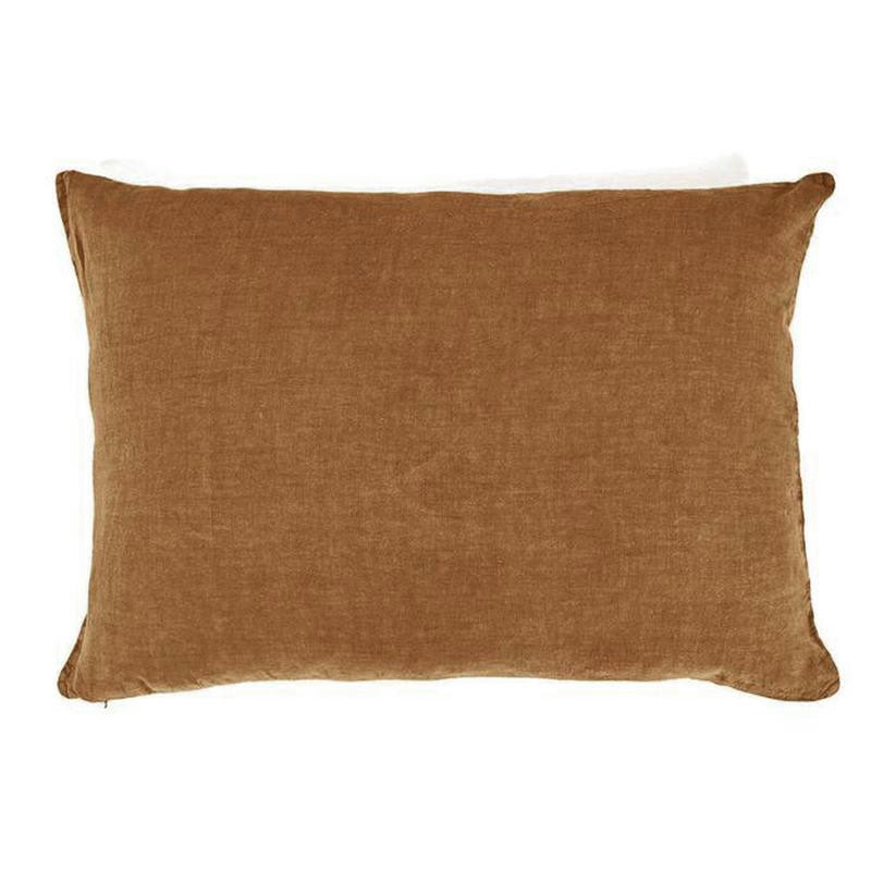 BASES DE LA LITERIE - Taie d'oreiller en lin pur lavé Bronze 50x70