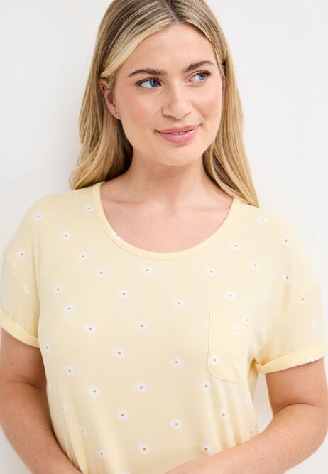 Womens Lemon Daisy Soft Touch Nightdress