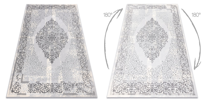 Dywan CORE W7161 Rozeta Vintage - Strukturalny, dwa poziomy 80x150 cm