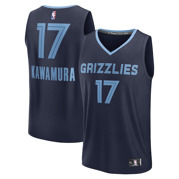 Yuki Kawamura Memphis Grizzlies  Fast Break Replica Player Jersey - Icon Edition - Navy