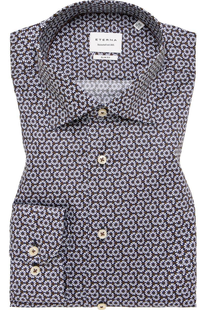 ETERNA Slim Fit Hemd marine, Bedruckt