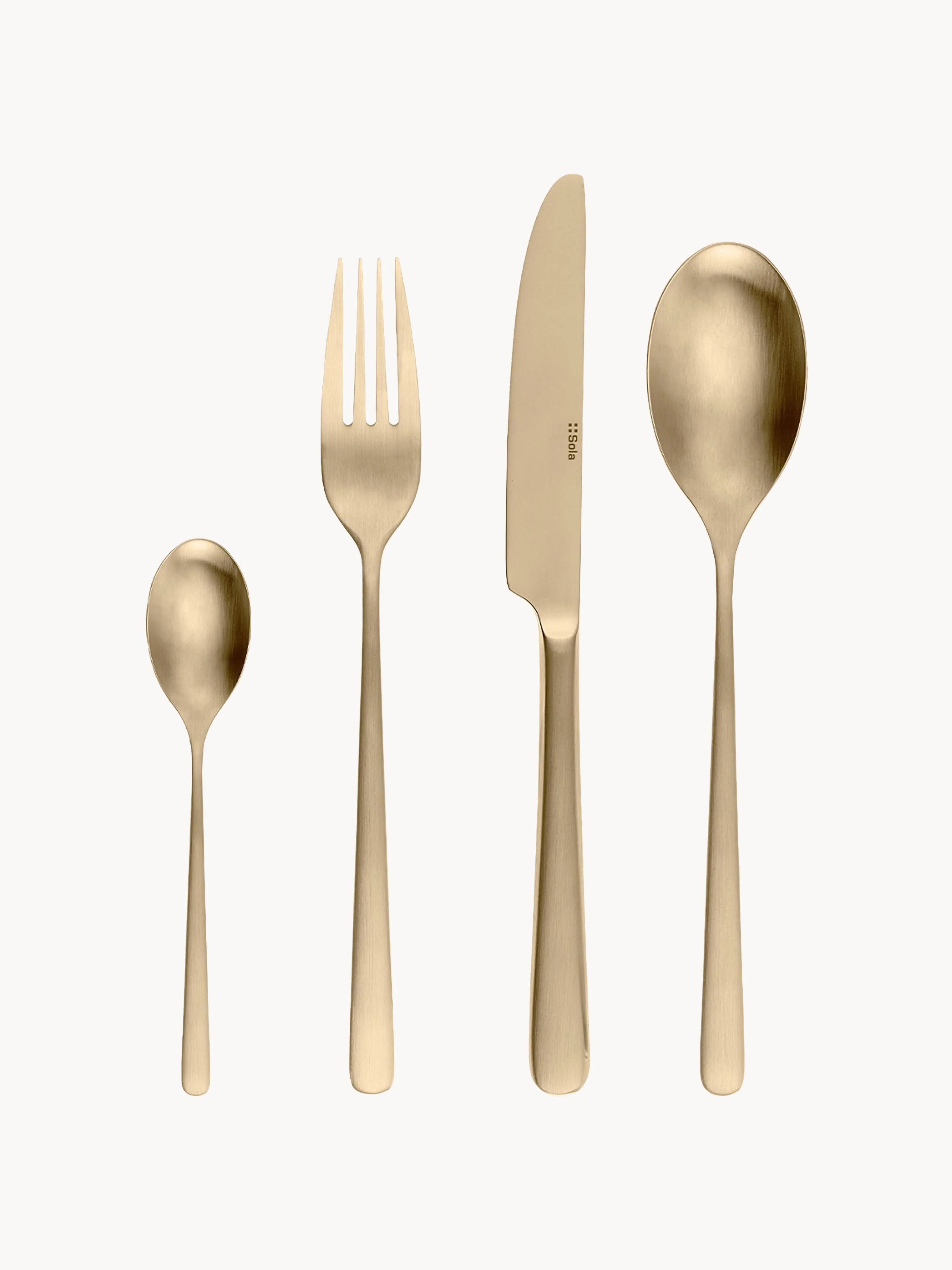 Matt gebürstetes Besteck-Set Anemone, 4 Personen, 16er-Set