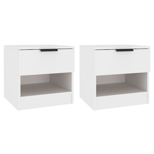 NNEVL Bedside Cabinets 2 pcs White Engineered Wood