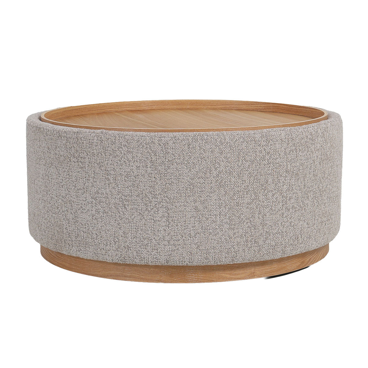 DÉJA Living Salontafel Marcia - Rond Taupe/Naturel - Incl. Opbergruimte - Ø83cm