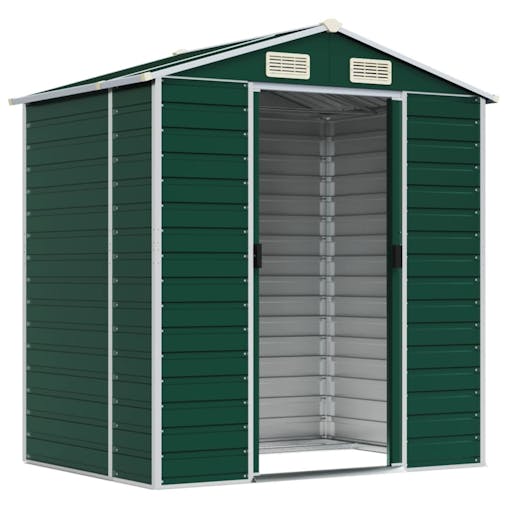 NNEVL Garden Shed Green 191x130x198 cm Galvanised Steel