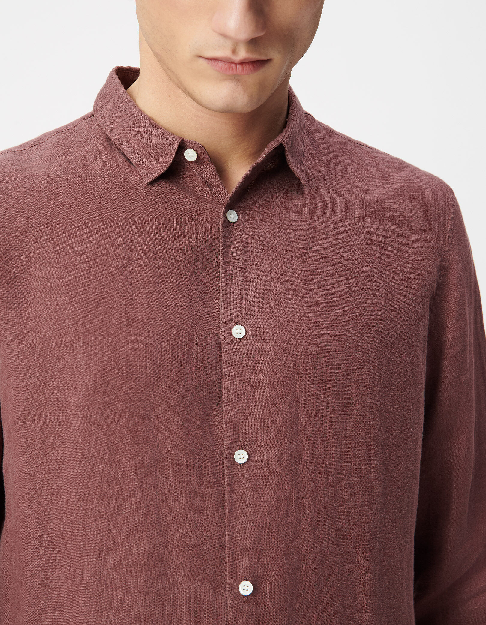 Chemise slim verte 100% lin Homme