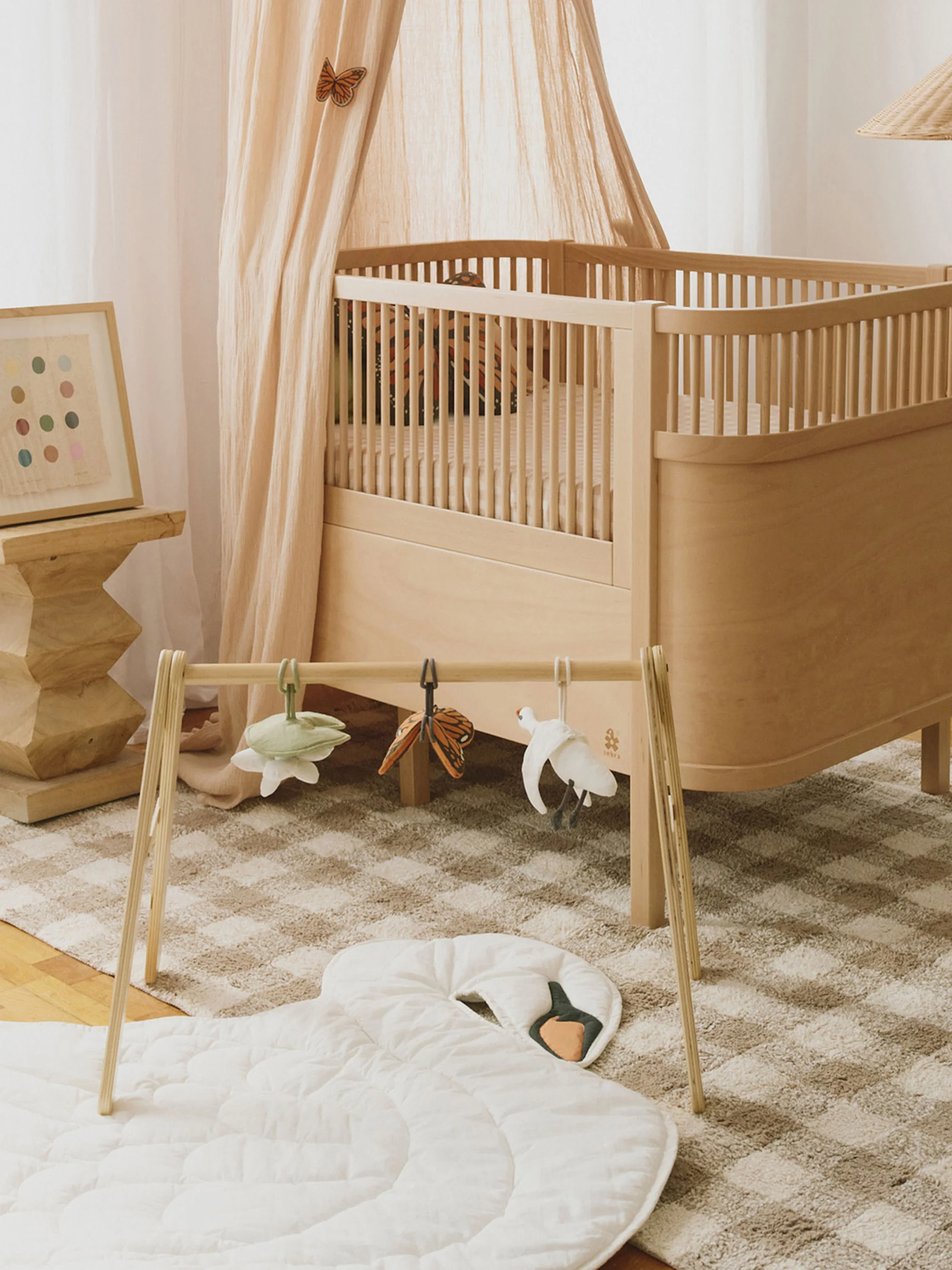 Handgefertigte Kinder-Spielmatte Swan Lake